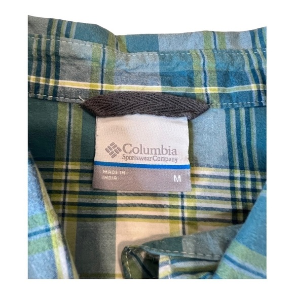 COLUMBIA Green Plaid Trail Short Sleeve Casual Button Front Shirt Size M NEW - Picture 8 of 13